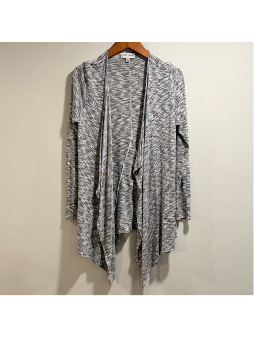 Knox Rose Women's Marled Gray Open Swing Cardigan Size S